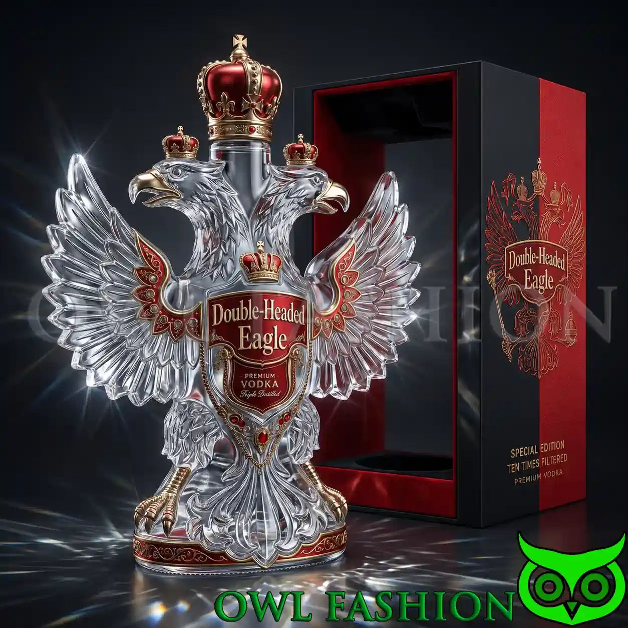 Double Headed Eagle Special Edition Crystal Glass Bottle