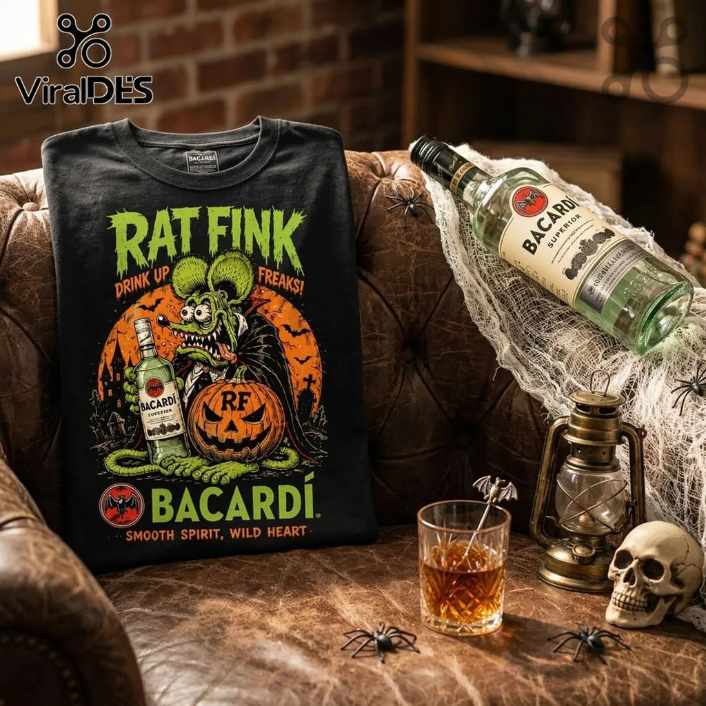 Rat Fink Bacardi Halloween Vintage Mascot T-Shirt