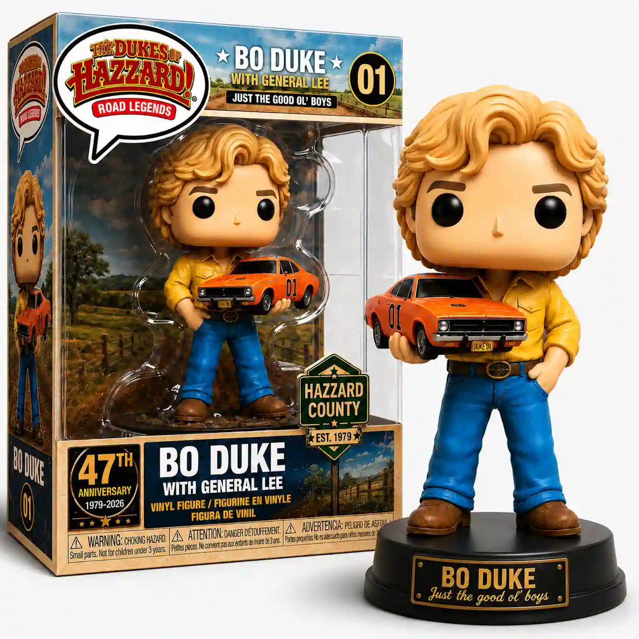 Bo Duke & General Lee Road Legends Collector Edition Funko Pop! Figure
