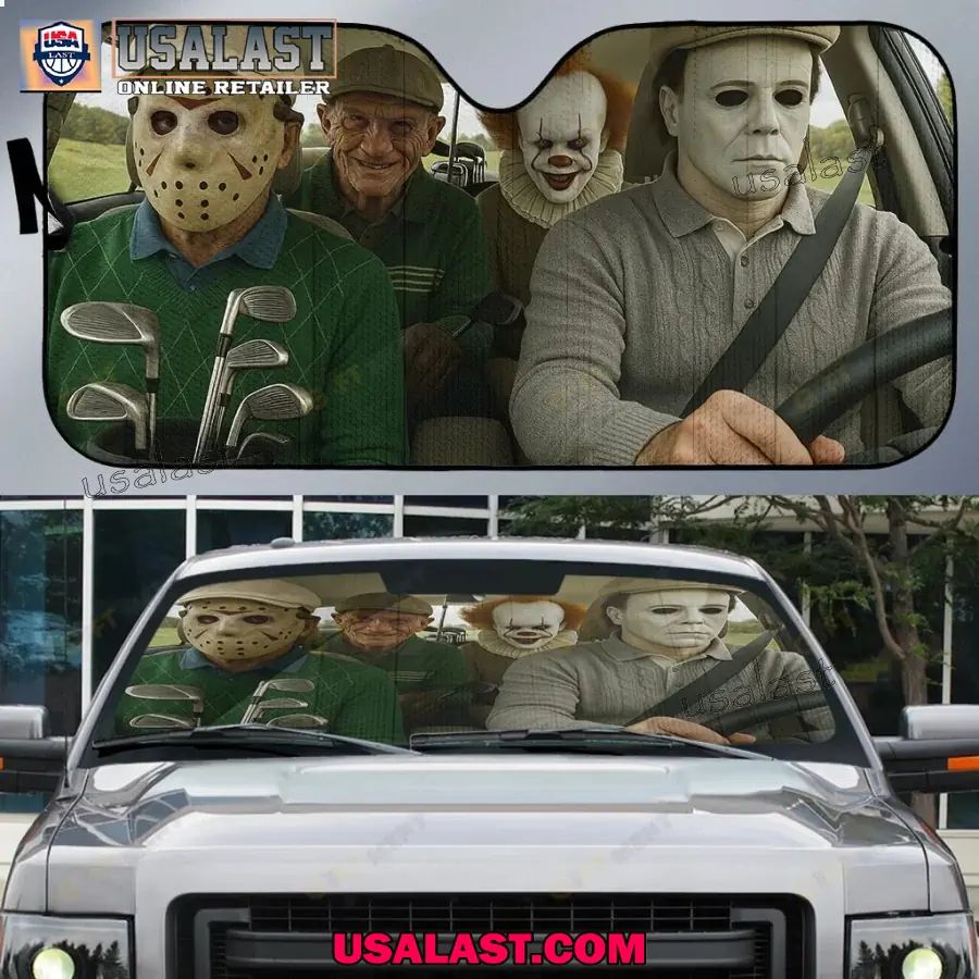 Golf Horror Movie Characters Car Sunshade, Car Windshield Cover
