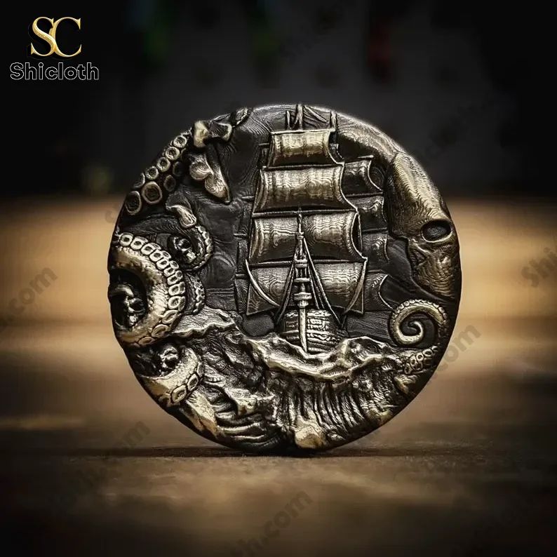The Pirate Galleon and Sea Monster Coin
