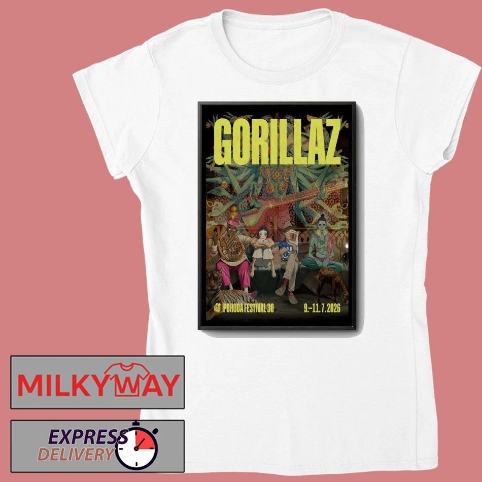 Gorillaz Pohoda Festival Trenčín Slovakia Jul 9-11 2026 Poster shirt