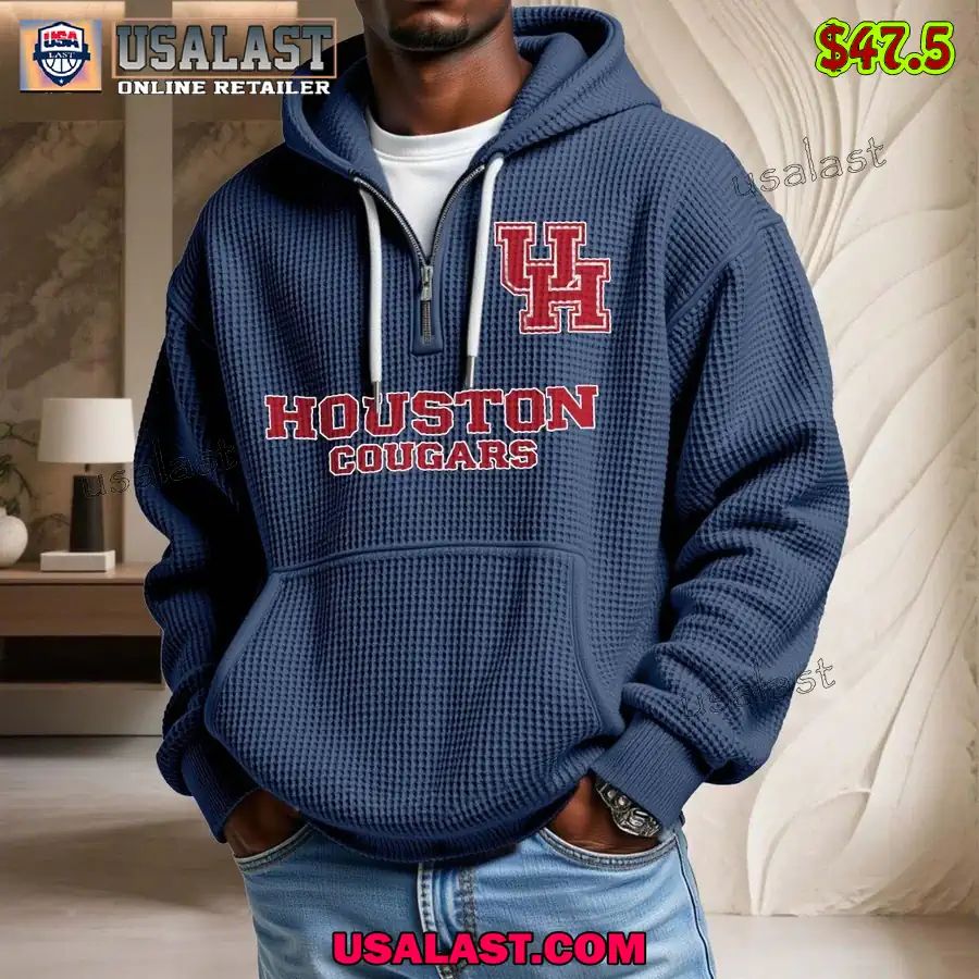 Houston Cougars Waffle Half Zip Hoodie