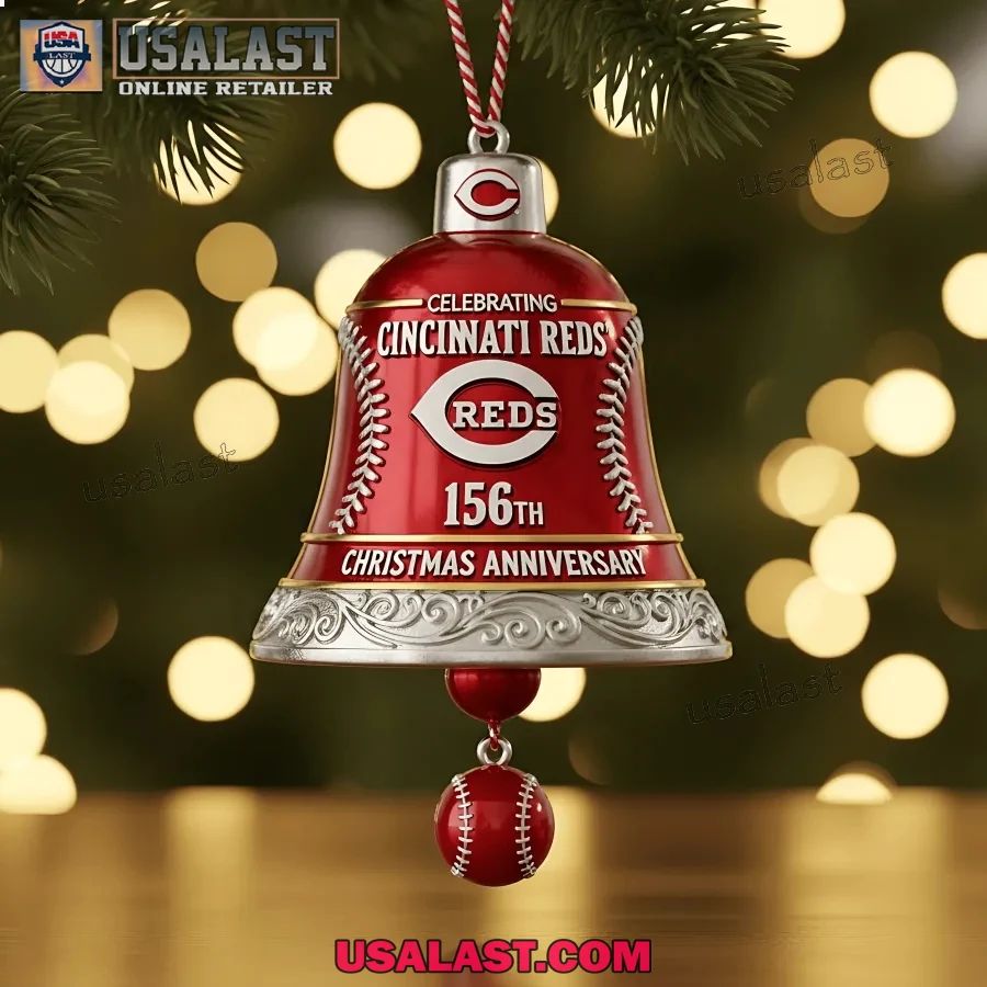 Cincinnati Reds 156th Anniversary Christmas Bell Ornament