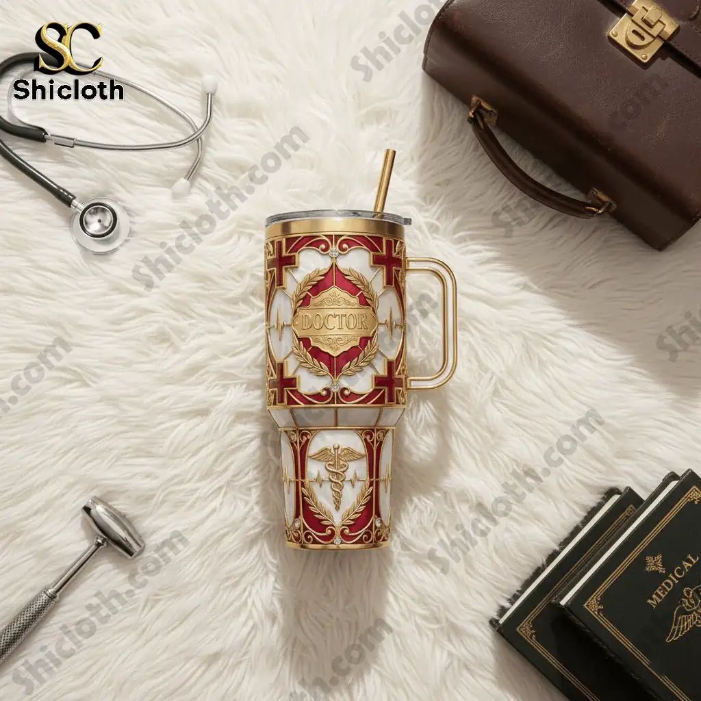 Classic Medical Doctor Caduceus 40oz Tumbler With Handle