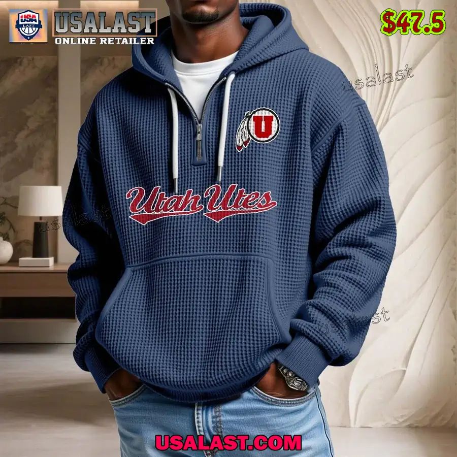 Utah Utes Waffle Half Zip Hoodie