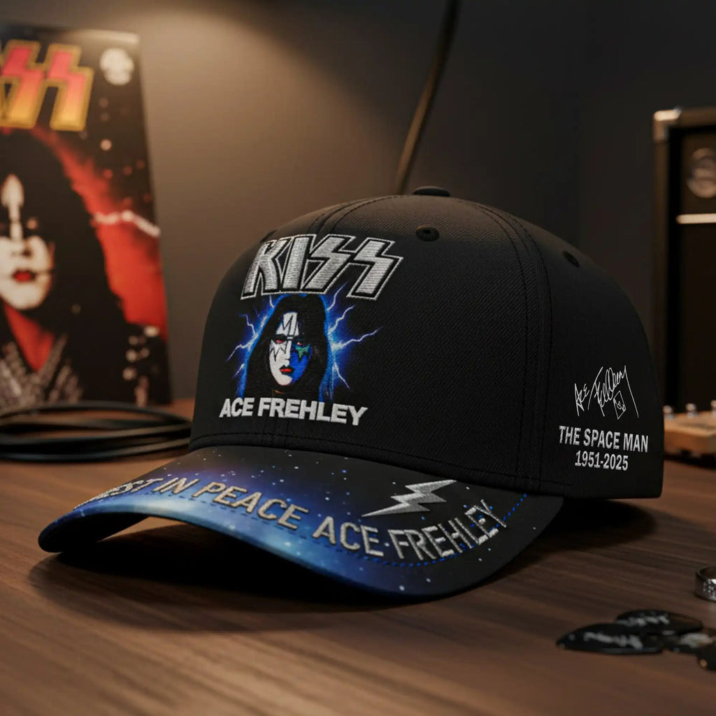 The Spaceman Rest in Peace Ace Frehley Tribute Cap