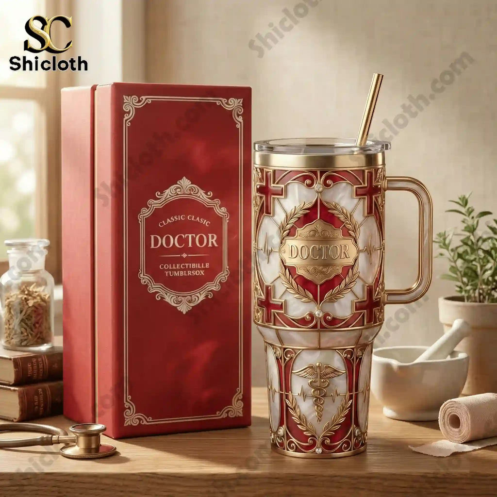 Classic Medical Doctor Caduceus 40oz Tumbler With Handle