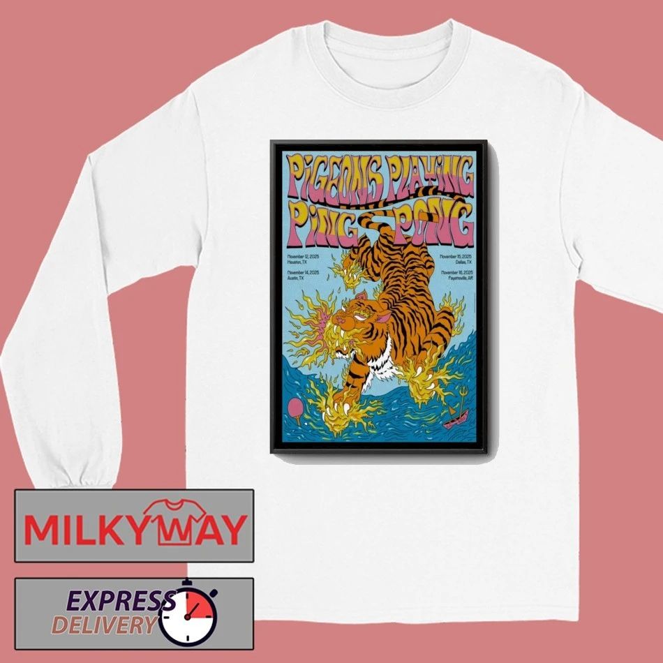 Pigeons Playing Ping Pong Texas & Arkansas November 2025 Poster shirt