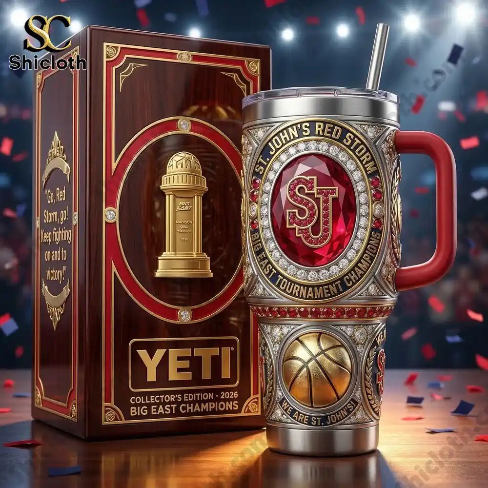 St. John’s Red Big East Tournament Champions 2026 40oz Tumbler With Handle