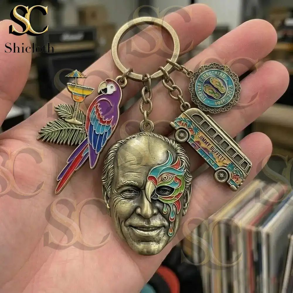 Jimmy Buffett PARROTHEAD Memorial Keepsake Keychain
