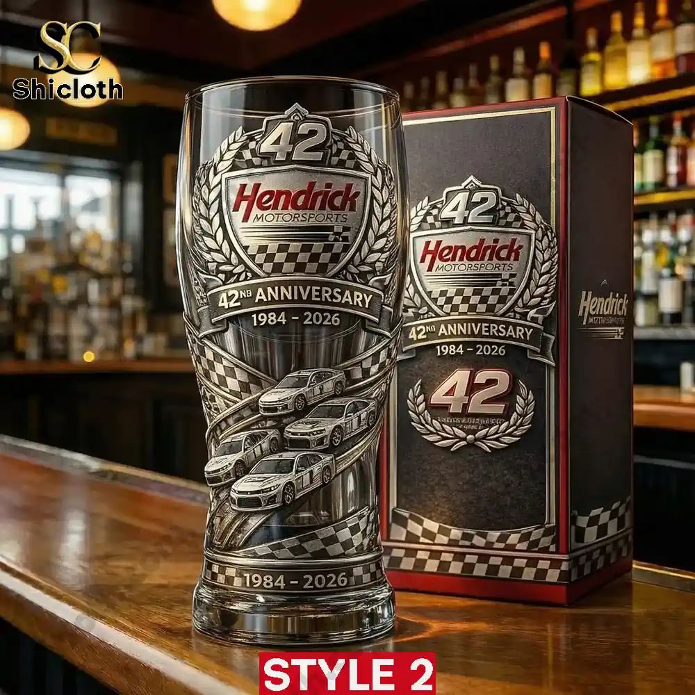 Hendrick Motorsports 1984-2026 42nd Anniversary 3D Relief Pint Glass