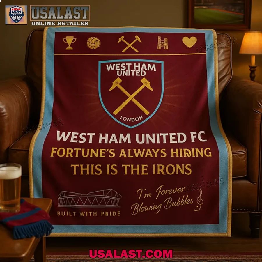 West Ham United The Irons Match Day Blanket