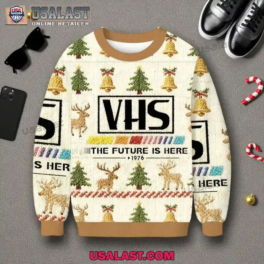 VHS 1976 Vintage Christmas Ugly Sweater