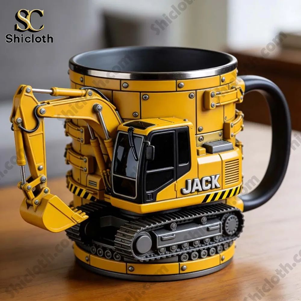 Personalized Excavator & Construction Vehicle Themed Mug