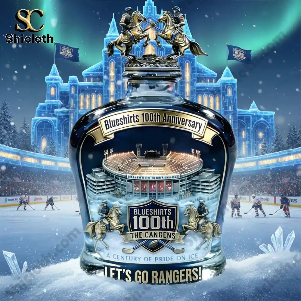 New York Rangers Blueshirts 100Th Anniversary Commemorative Whiskey Bottle