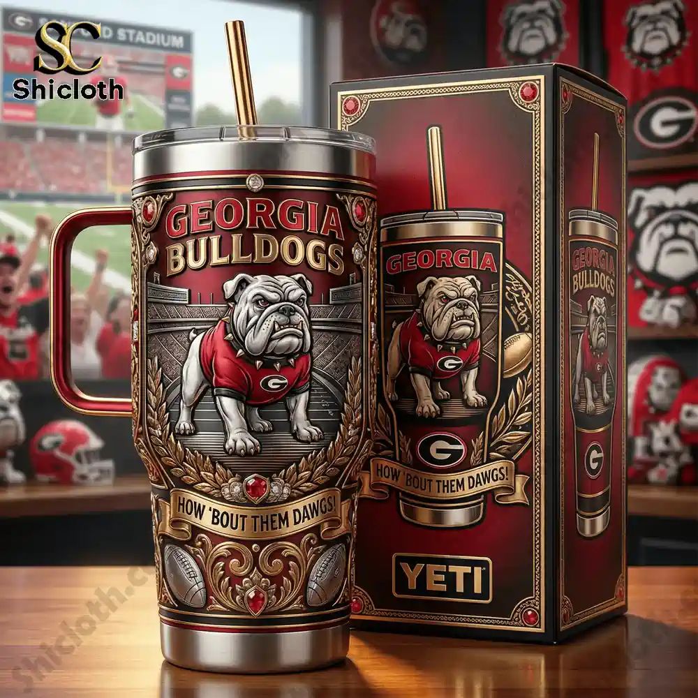 Georgia Bulldogs 40oz Yeti Tumbler With Handle