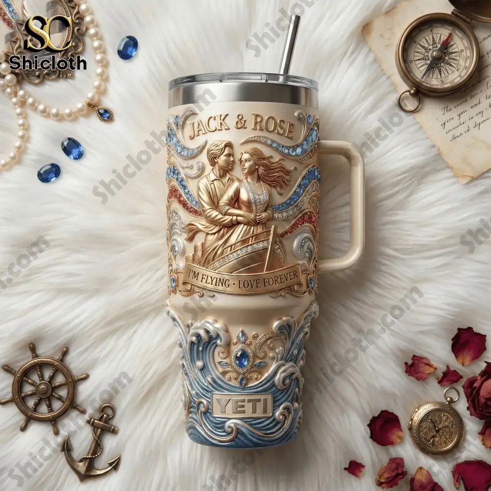 Titanic Jack & Rose Im Flying Love Forever Happy Valentina Day Tumbler