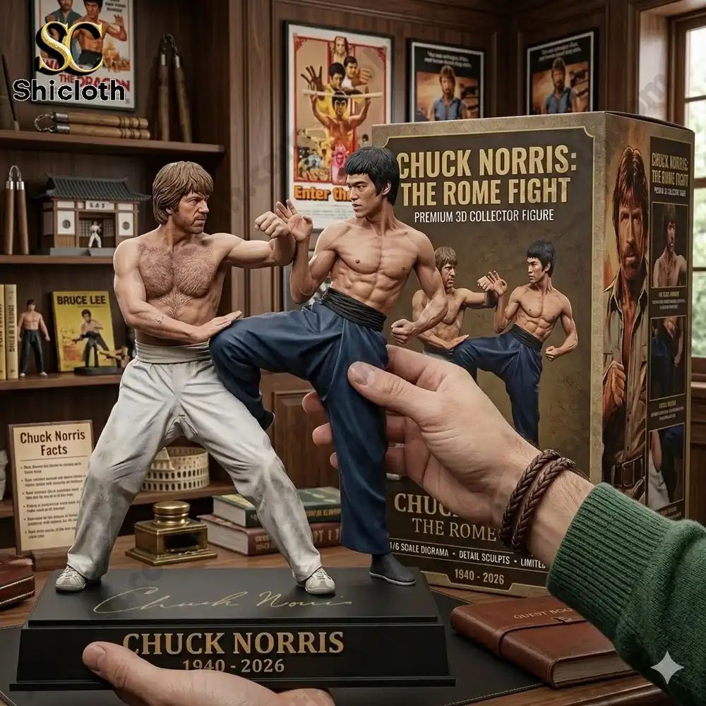 Chuck Norris vs Bruce Lee The Rome Fight Premium 3D Collector Figure