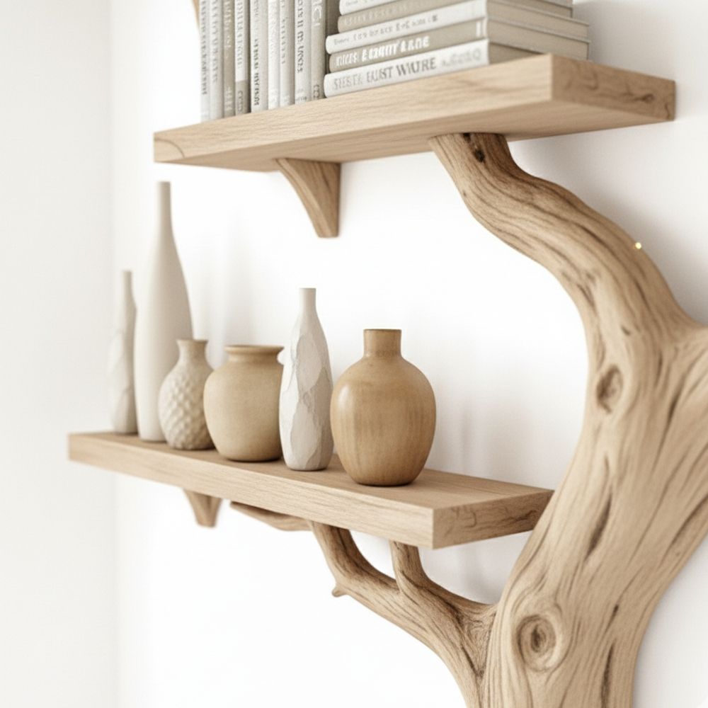 Tree-Shaped Wooden Bookshelf – Unique Handmade Design for Book Storage & Home Decor