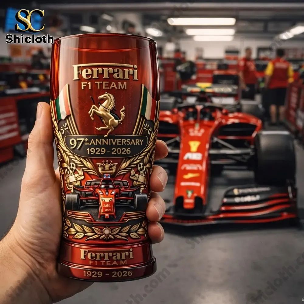 Ferrari Racing Team 1929-2026 97th Anniversary 3D Relief Pint Glass