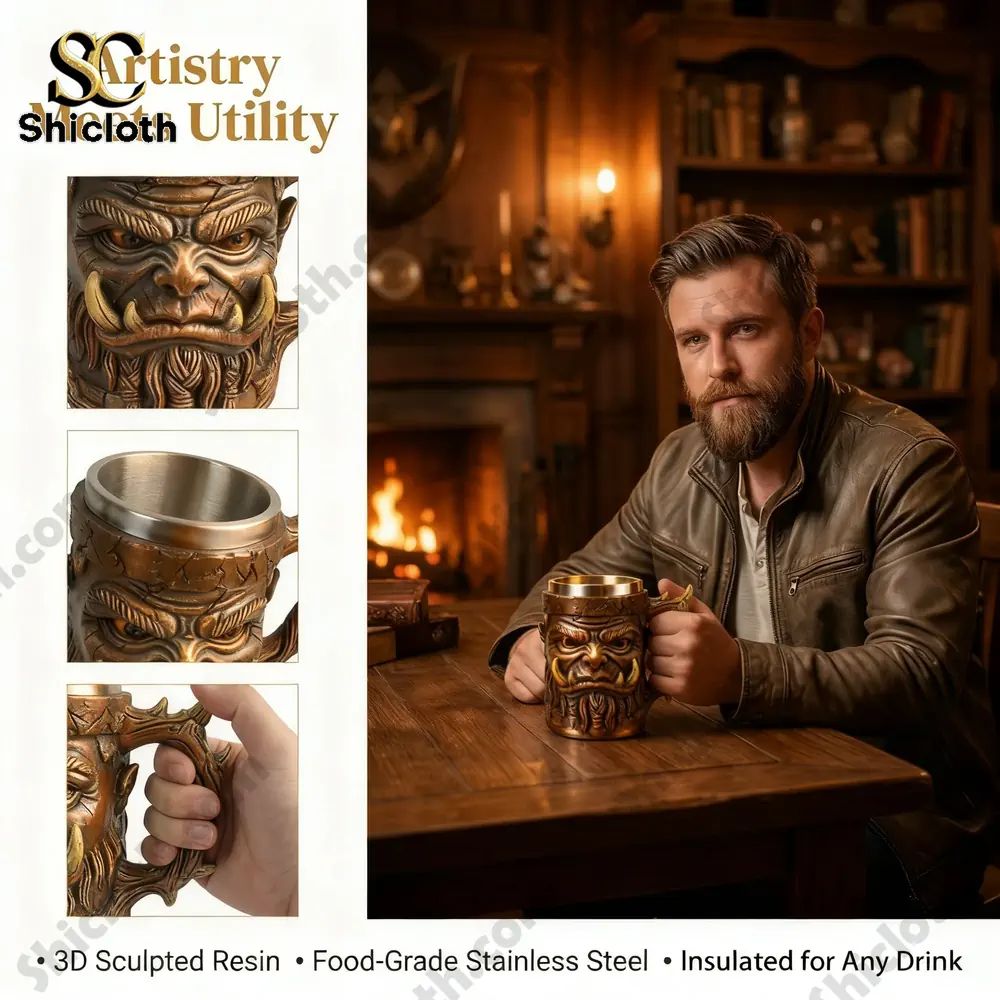 The Barbarian Warchief 3D Sculpted Fantasy Tankard Mug