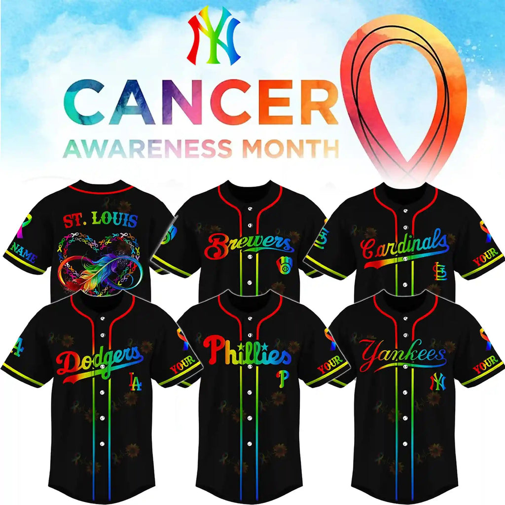 All MLB Teams x Cancer Awareness Month Personalized Special Edition Jersey