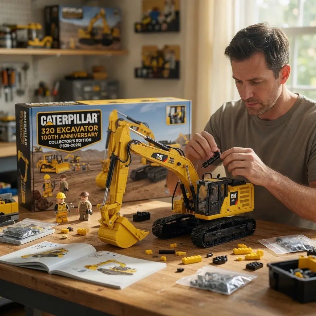 Caterpillar 320 Excavator 100th Anniversary Collection Building Brick Set