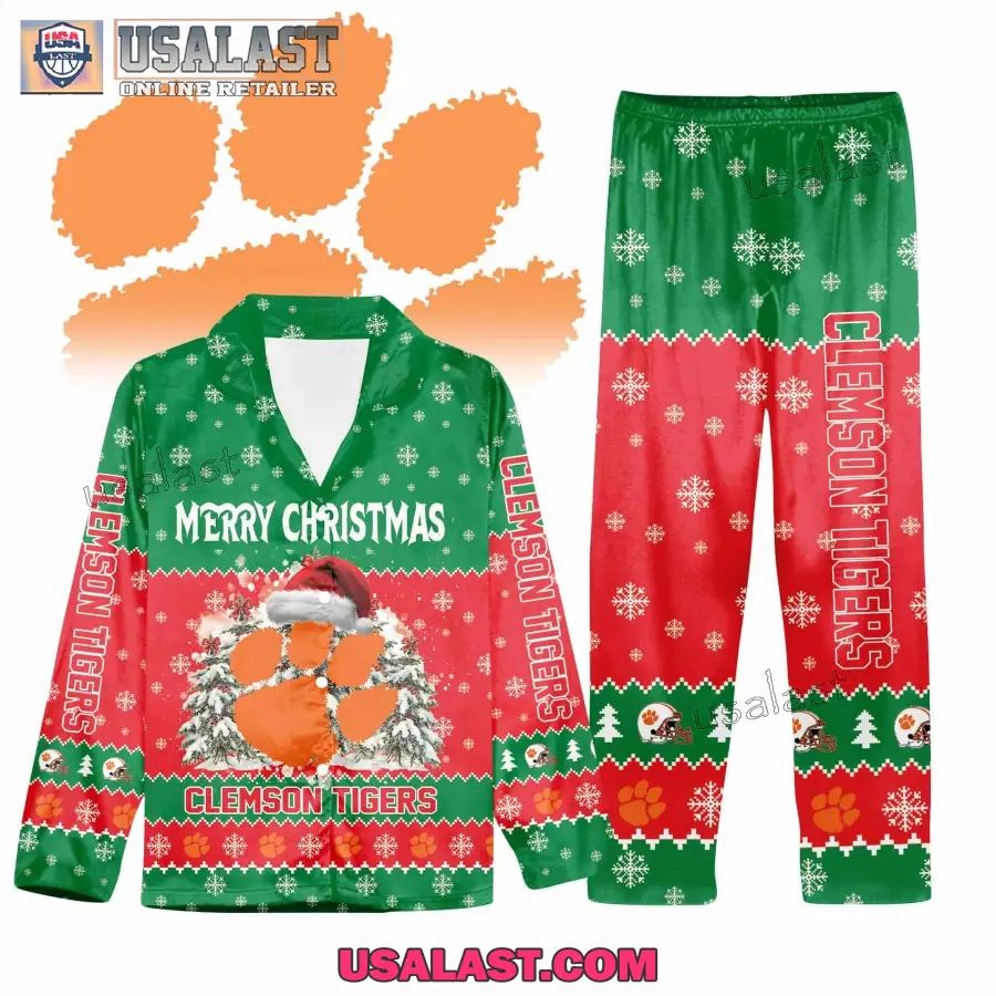 Clemson Tigers Button Pajamas Set