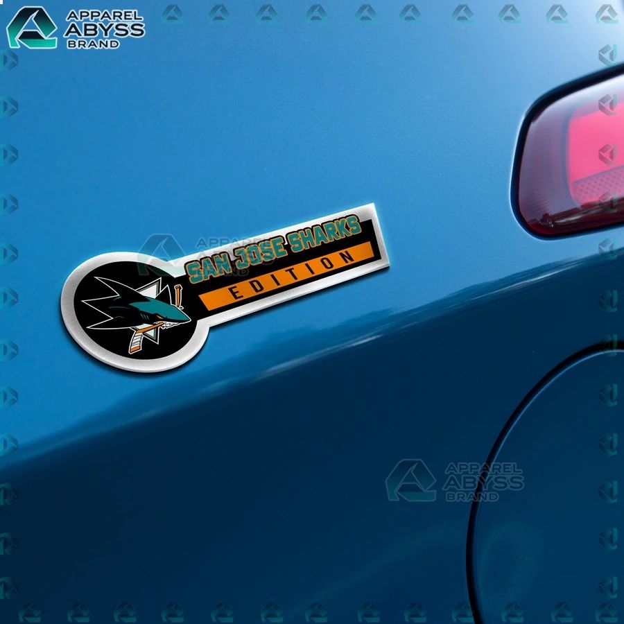 San Jose Sharks Edition 3D Engraved Car Name Emblem