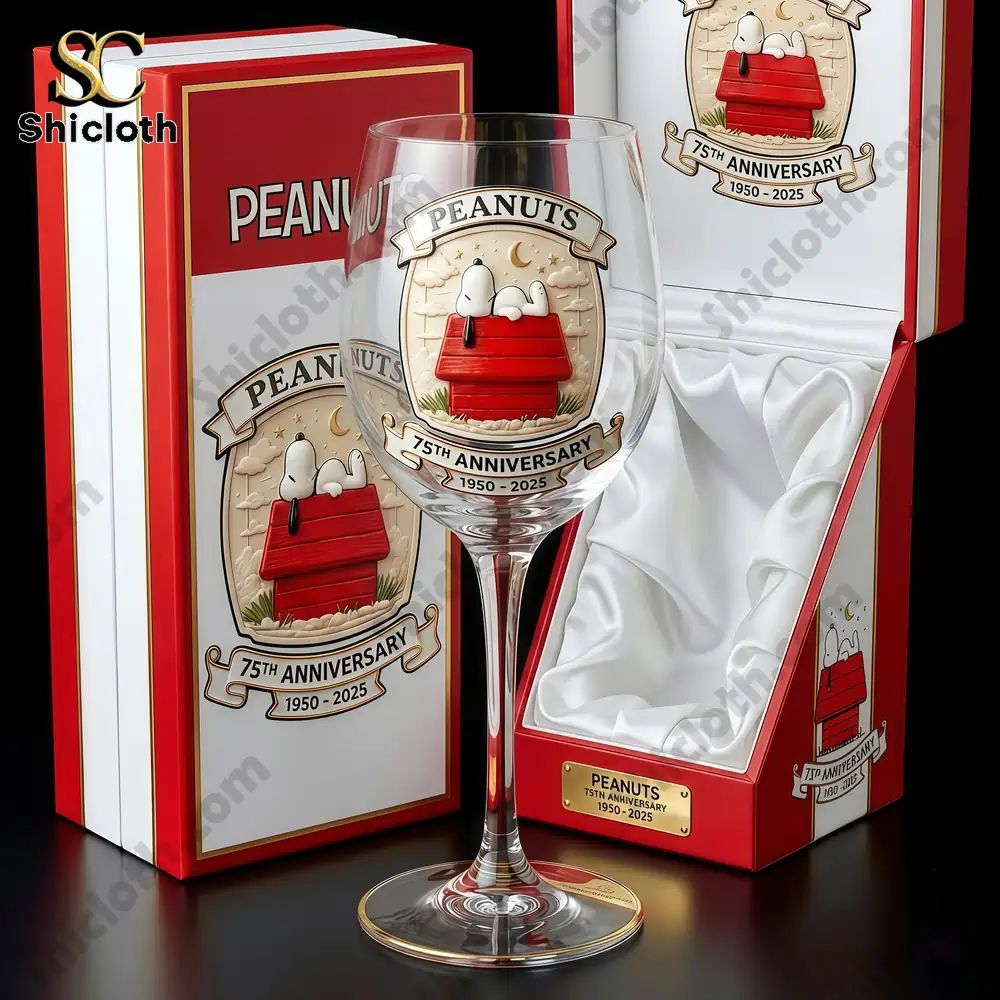 Peanuts 75th Anniversary Commemorative Glass Goblet