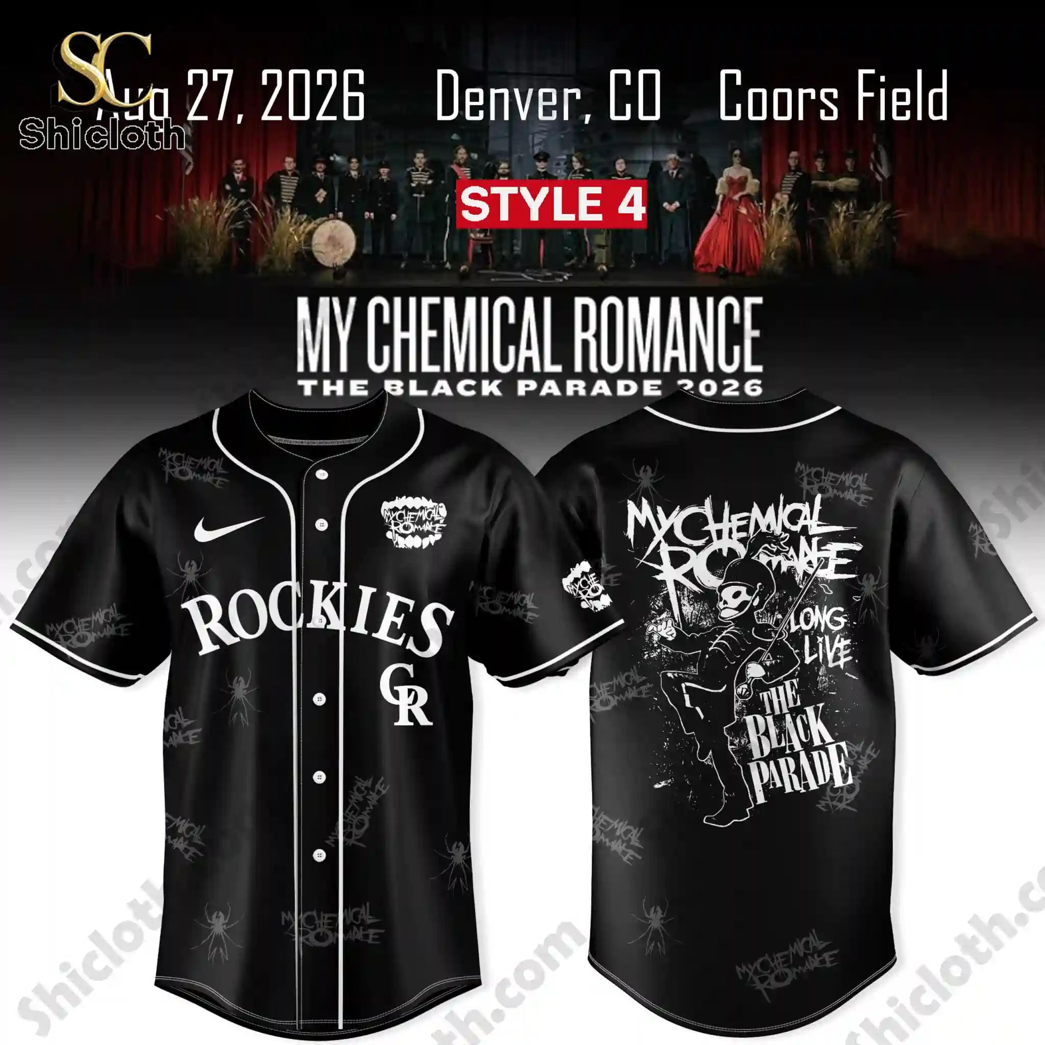 Colorado Rockies x My Chemical Romance The Black Parade 2026 Jersey