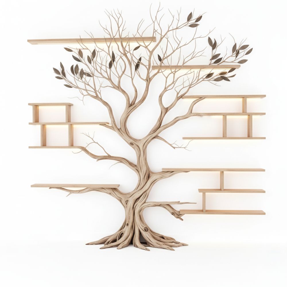 Handcrafted Tree Bookshelf – Ancient Tree Design, Unique Home Decoration