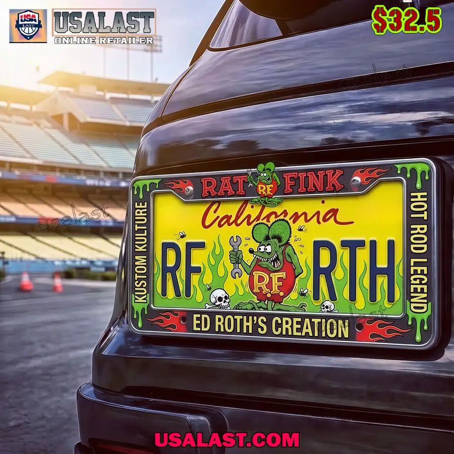 Rat Fink Hot Rod Legend License Plate Frame