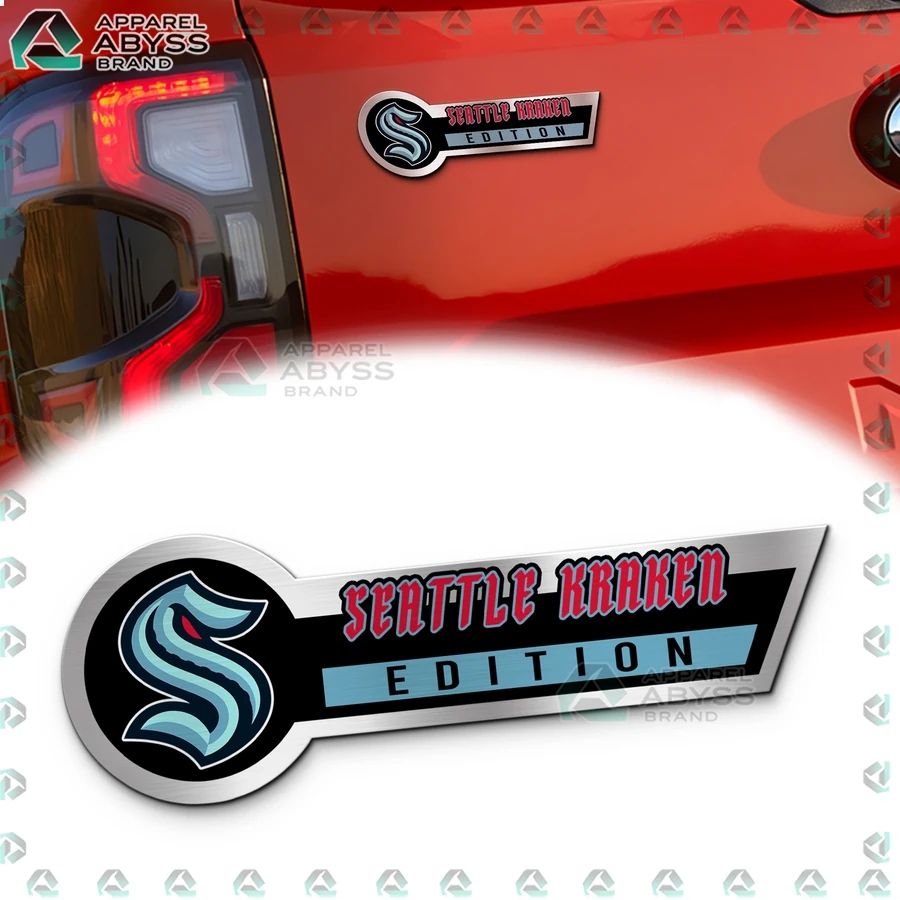 Seattle Kraken Edition 3D Engraved Car Name Emblem