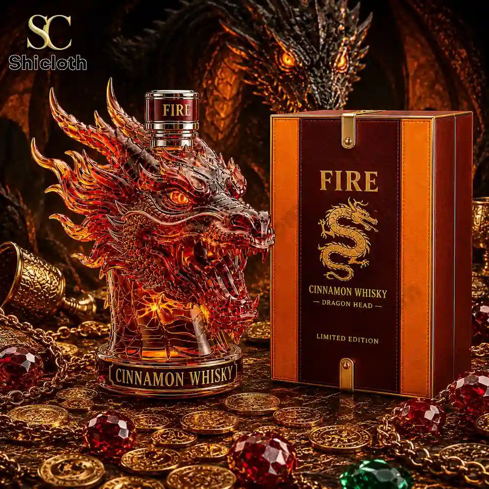 Fire Dragon Fireball Cinnamon Whiskey Bottle