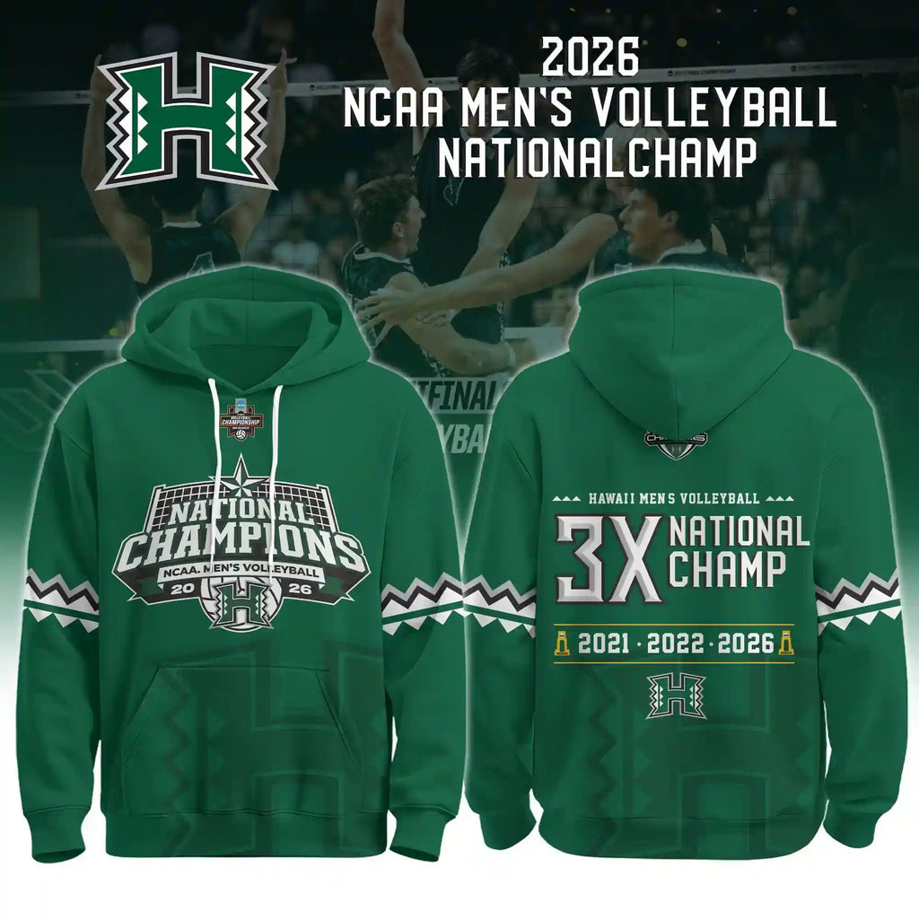 Hawaii Volleyball 3X Champions 2026 Limited Hoodie