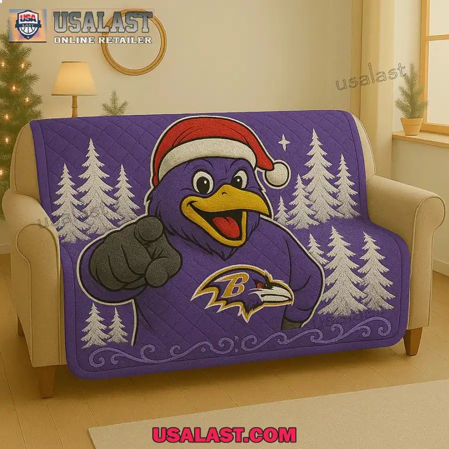 Baltimore Ravens Premium Christmas Fleece Blanket