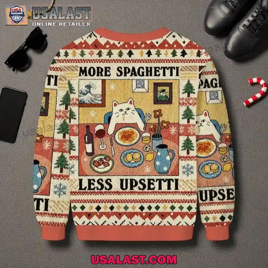 More Spaghetti Less Upsetti Christmas Ugly Sweater