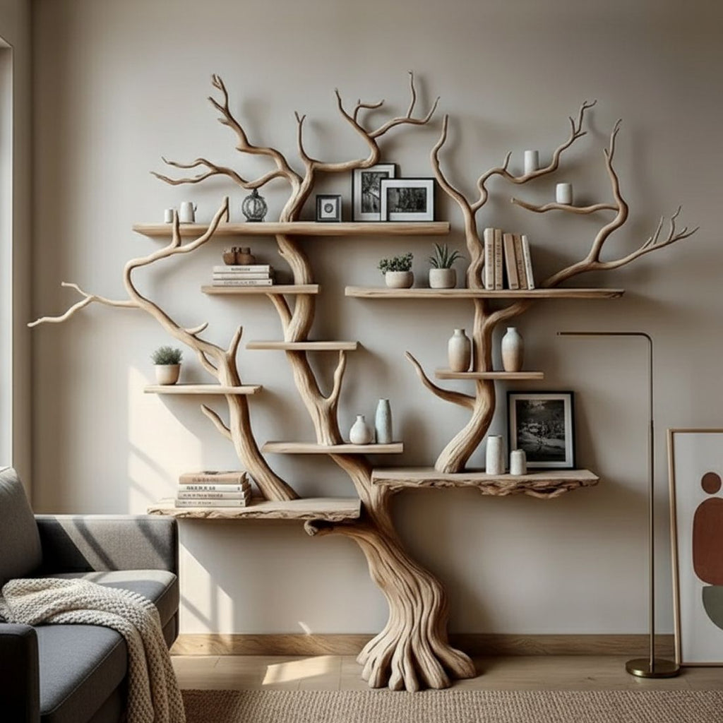 Nature-Inspired Tree Bookshelf – Wall Sculpture & Storage