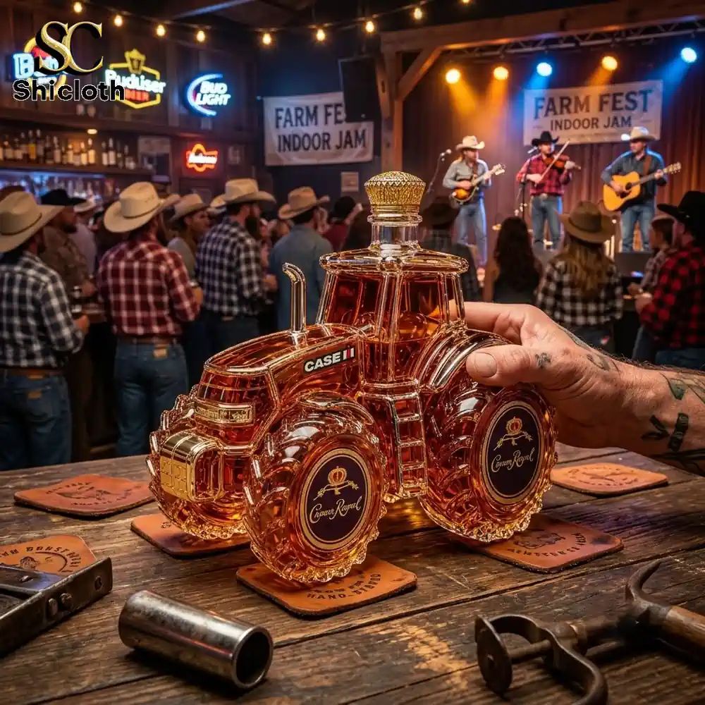 Case IH Tractor Crown Royal Whiskey Bottle