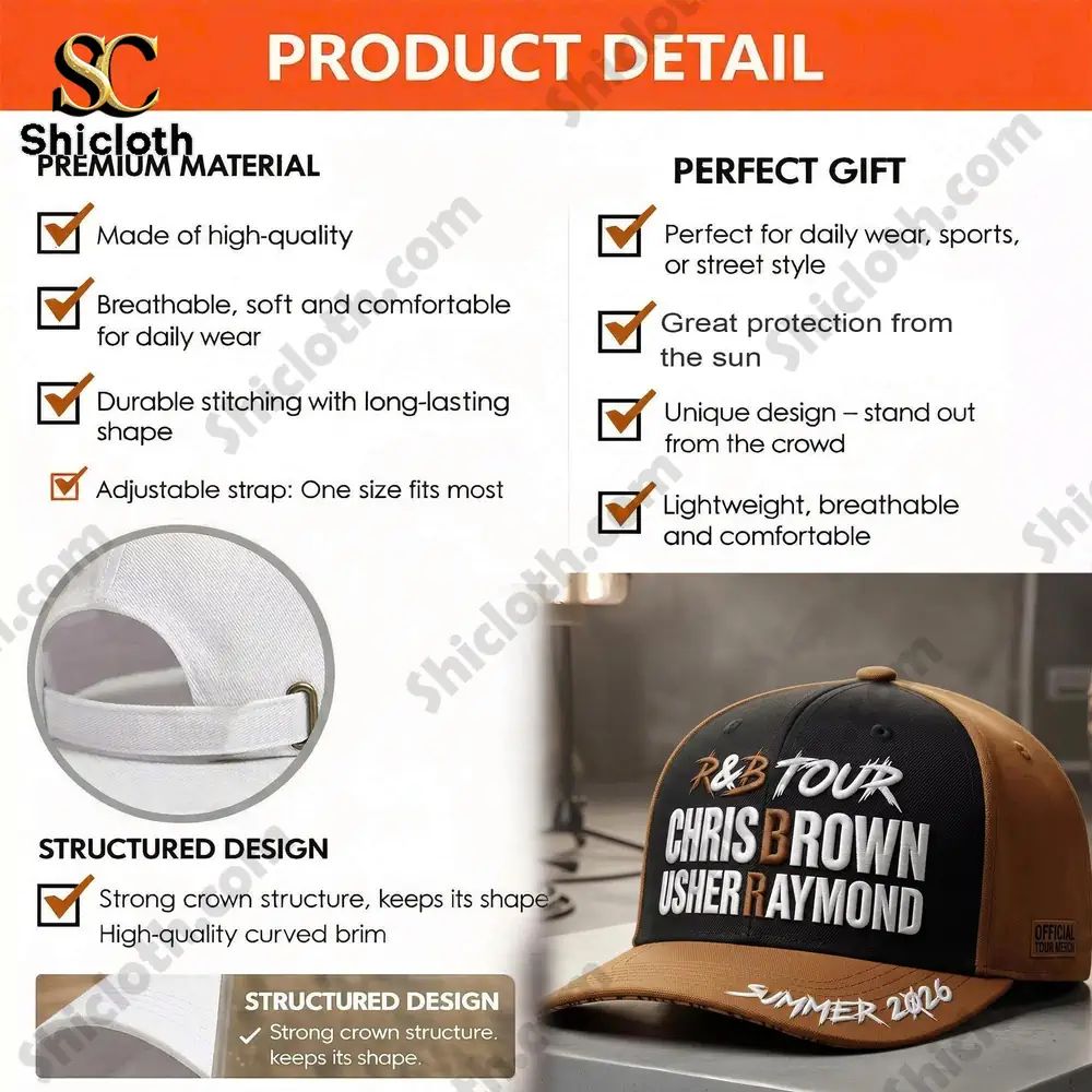Usher and Chris Brown R&B Tour 2026 Raymond & Brown Cap Hat
