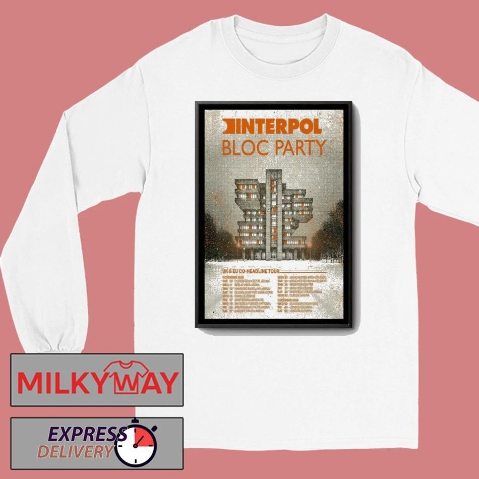 Bloc Party UK and EU Co Headline Show Nov 2026 Poster shirt