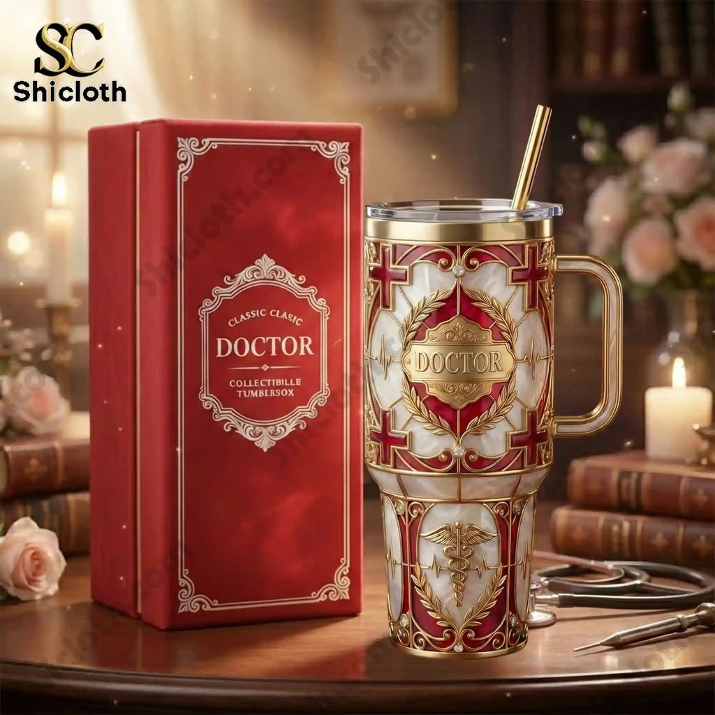 Classic Medical Doctor Caduceus 40oz Tumbler With Handle