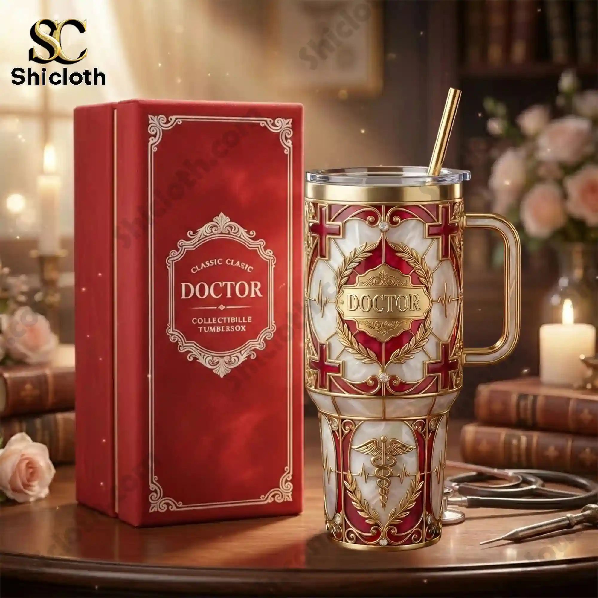 Classic Medical Doctor Caduceus 40oz Tumbler With Handle