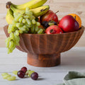 Luxe Designs Elevated Wooden Footed Bowl – Handcrafted Centerpiece