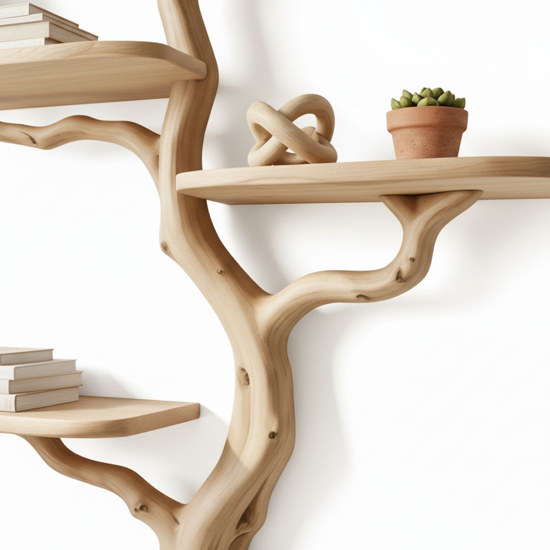 Handcrafted Tree Branch Bookshelf – Eco-Friendly Home Decor