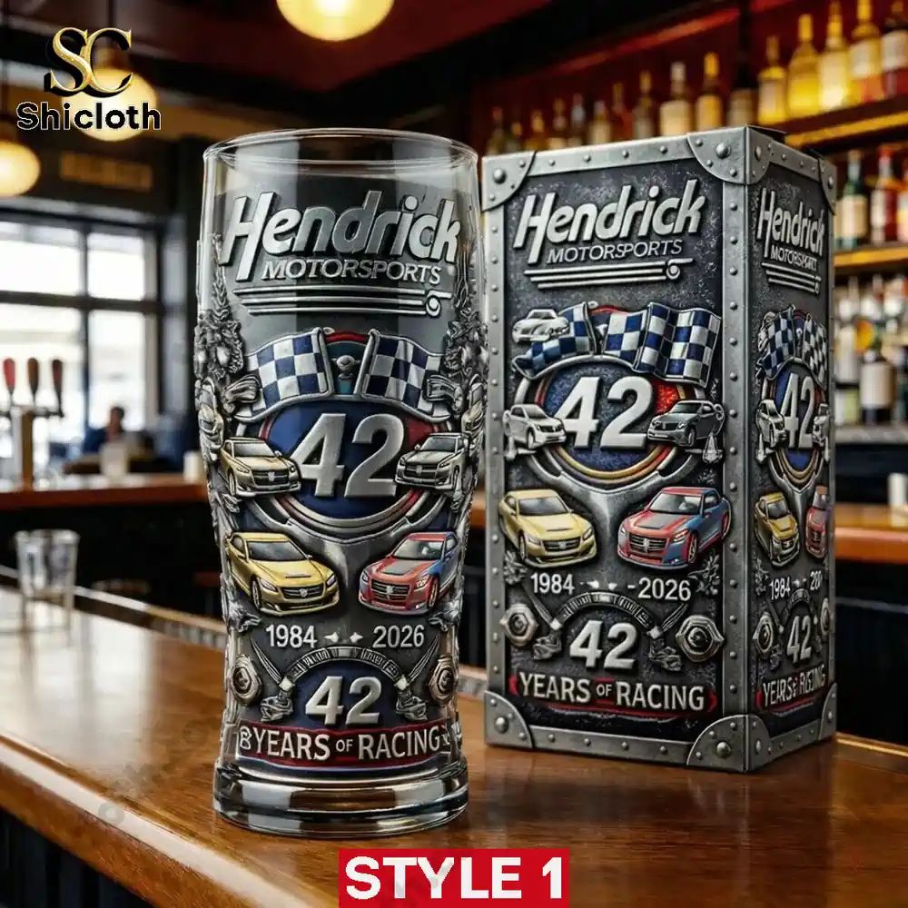 Hendrick Motorsports 1984-2026 42nd Anniversary 3D Relief Pint Glass