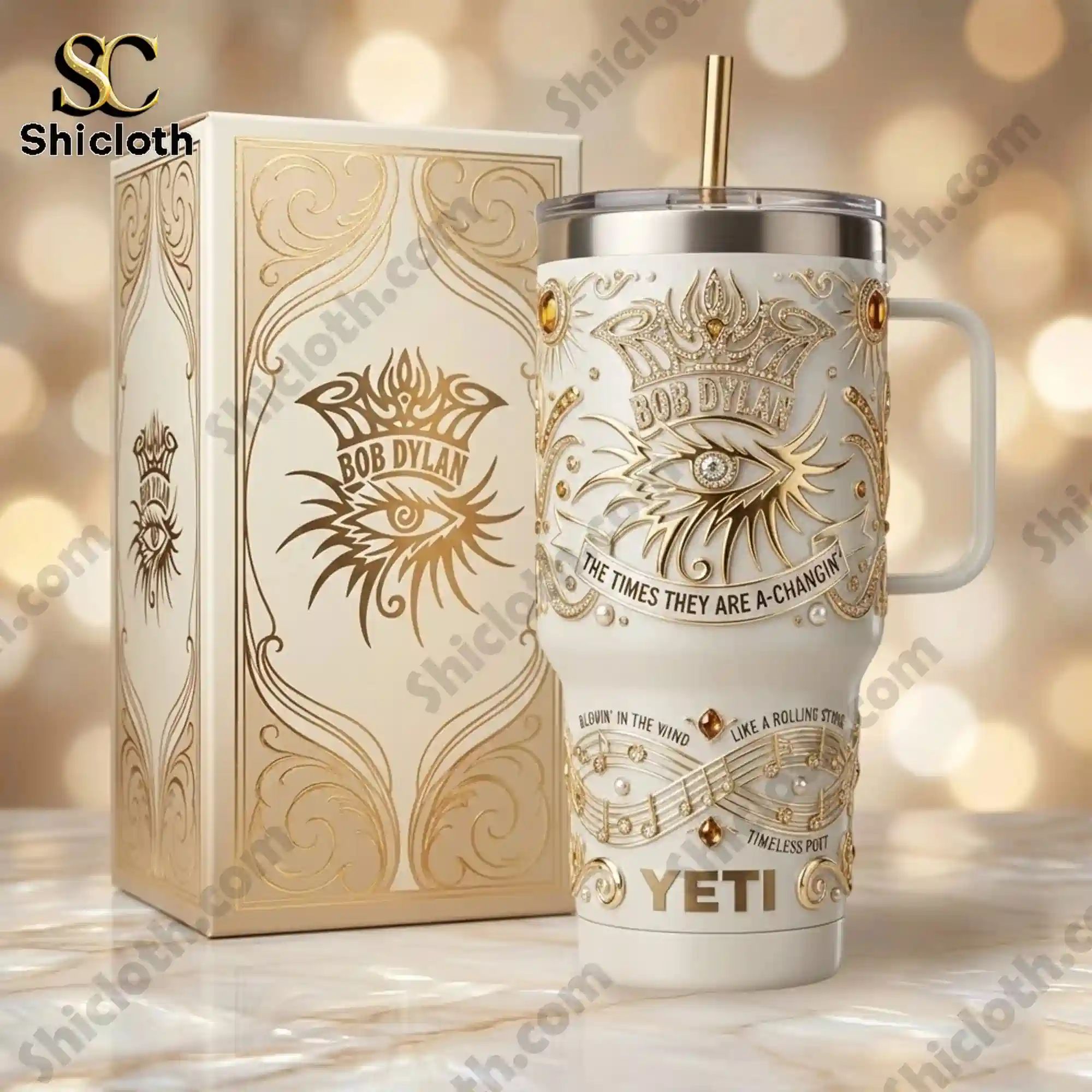 Bob Dylan The Times They Are A Changin 40oz Tumbler With Handle
