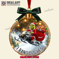 Personalized Grinch Snowmobile Adventure Christmas Ornamen